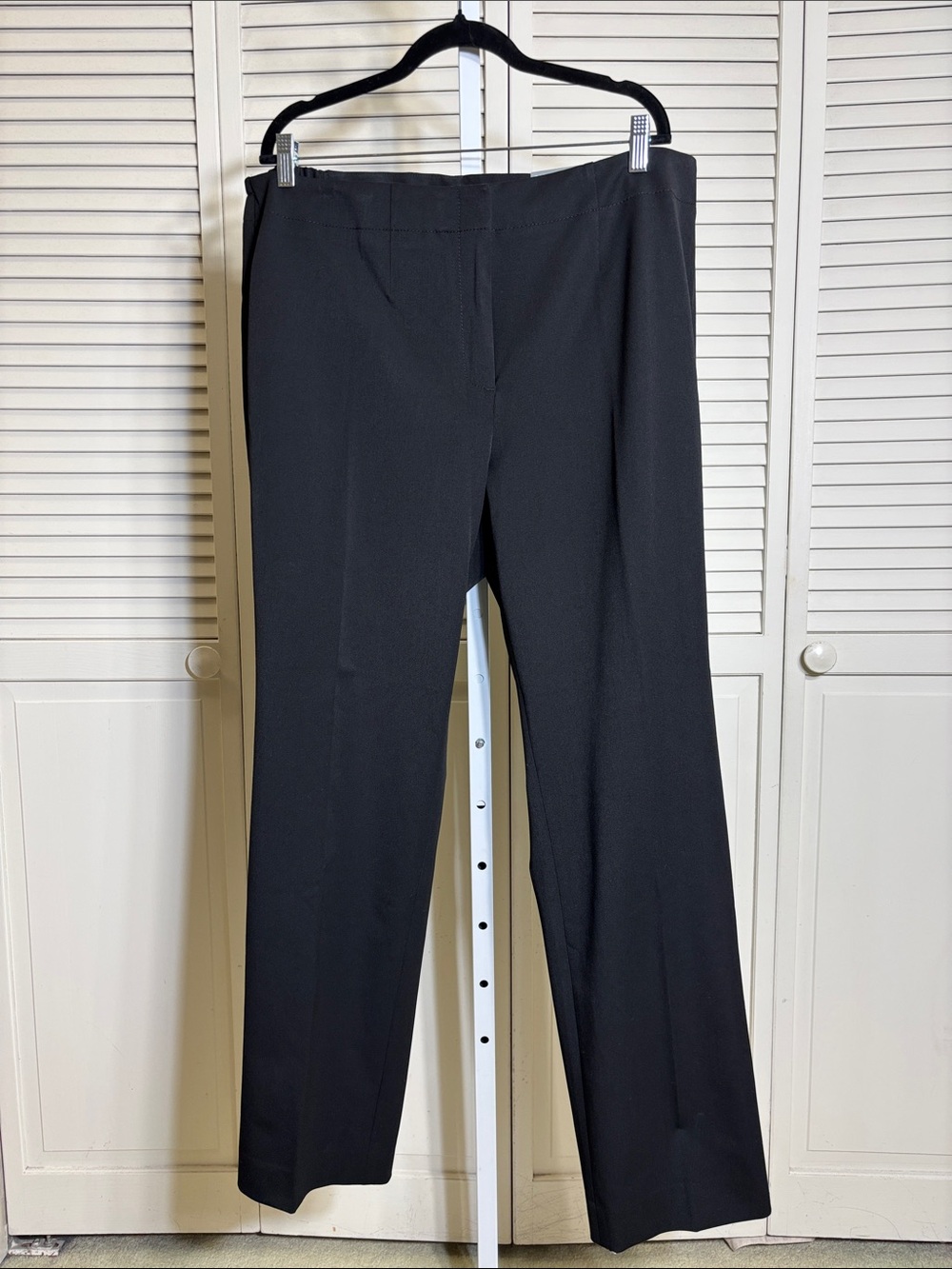 NWT Talbots Black Bi-Stretch Straight-Leg Full Length Dress Trousers Size 18W